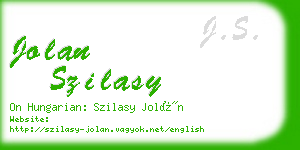 jolan szilasy business card